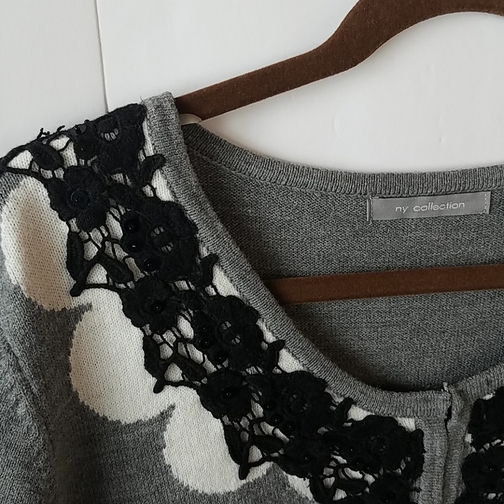 ny collection peplum sequin sweater